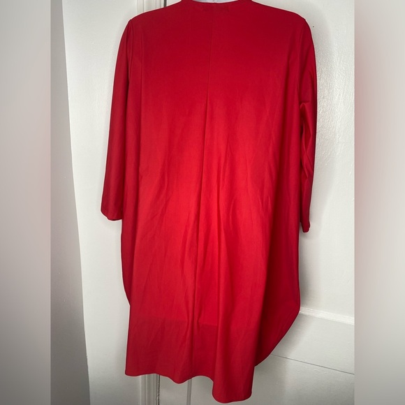 JASON Red Mid Length Sleeve Tunic Dress with Pockets - Picture 5 of 8